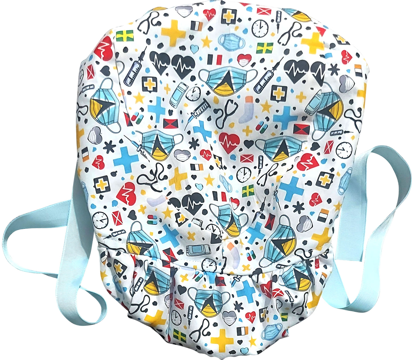 St. Lucian-Themed Satin-Lined Nurse Cap
