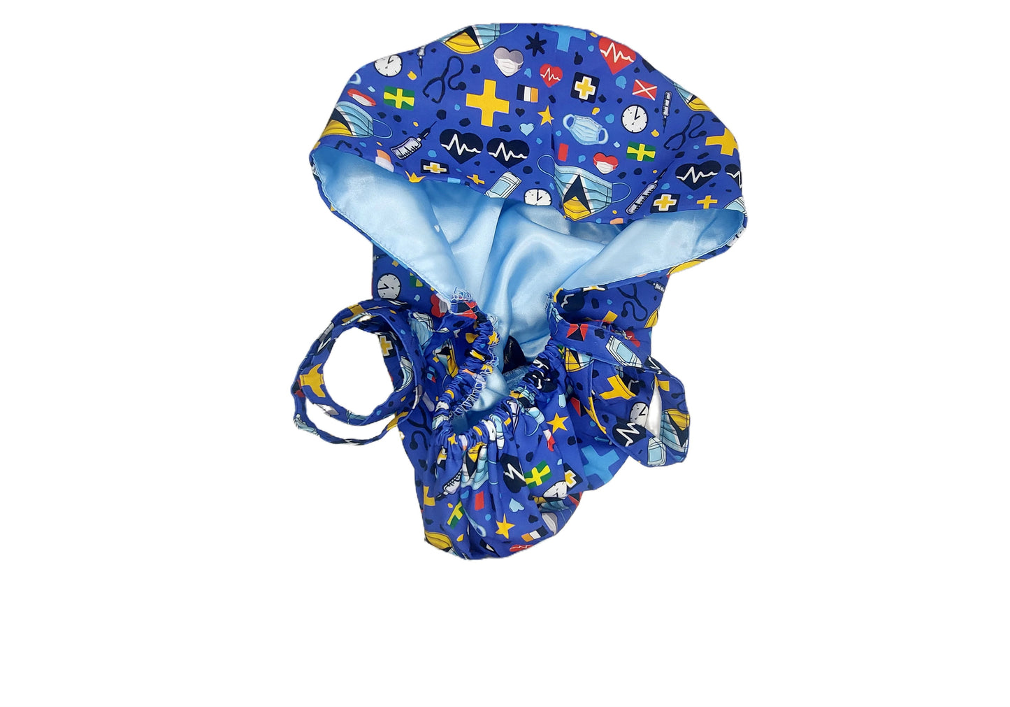 St. Lucian Flagged (Blue) Satin-Lined Nurse Cap