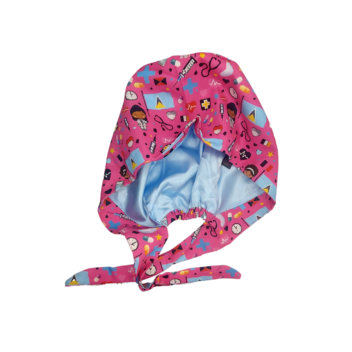St. Lucian-Themed Satin-Lined Nurse Cap
