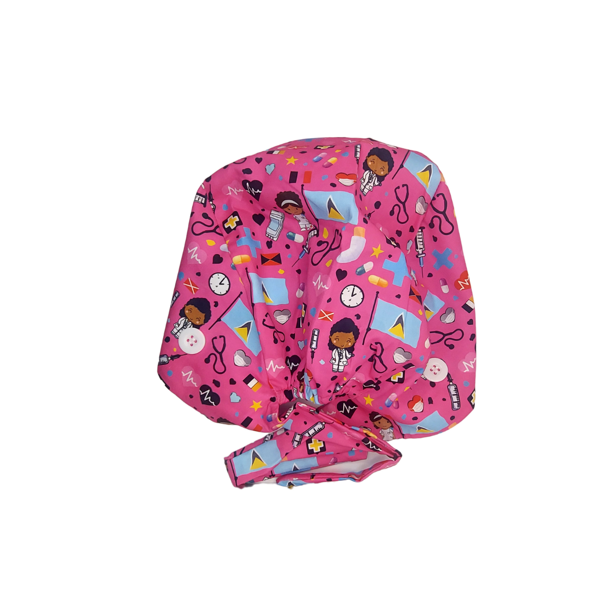 St. Lucian-Themed Satin-Lined Nurse Cap