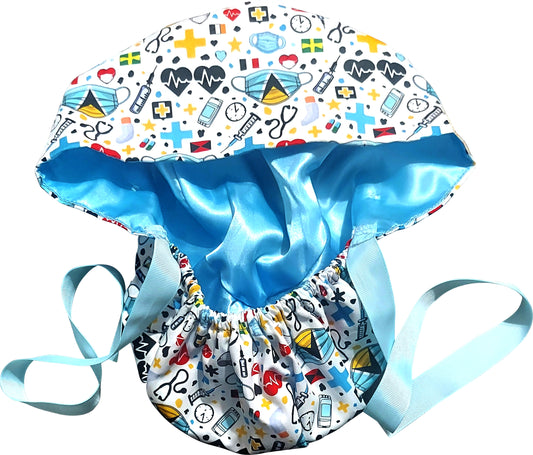 St. Lucian-Themed Satin-Lined Nurse Cap