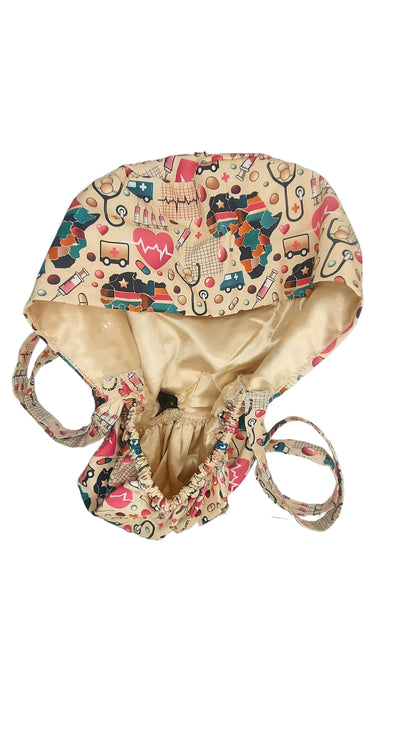African-Inspired Satin-Lined Nurse Cap