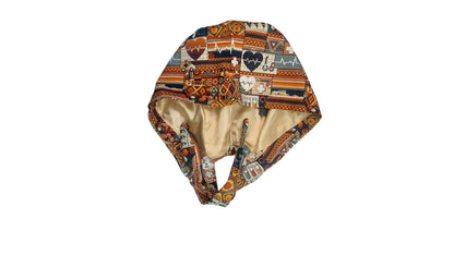 Tribal African-Inspired Satin-Lined Nurse Cap