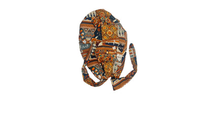 Tribal African-Inspired Satin-Lined Nurse Cap